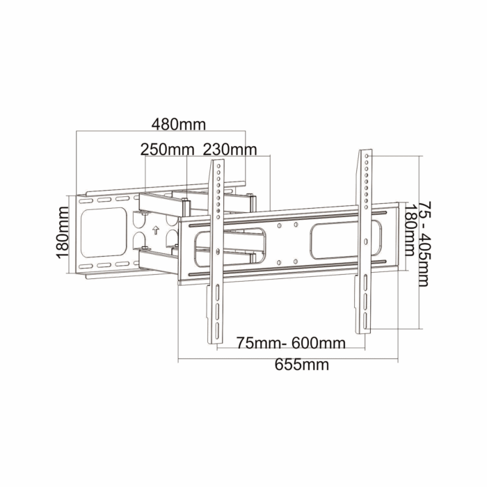 Універсальне кріплення для телевізора 37"-80" Cabletech UCH0232 з регулюванням по вертикалі та горизонталі (UPA36-466) - Зображення 4