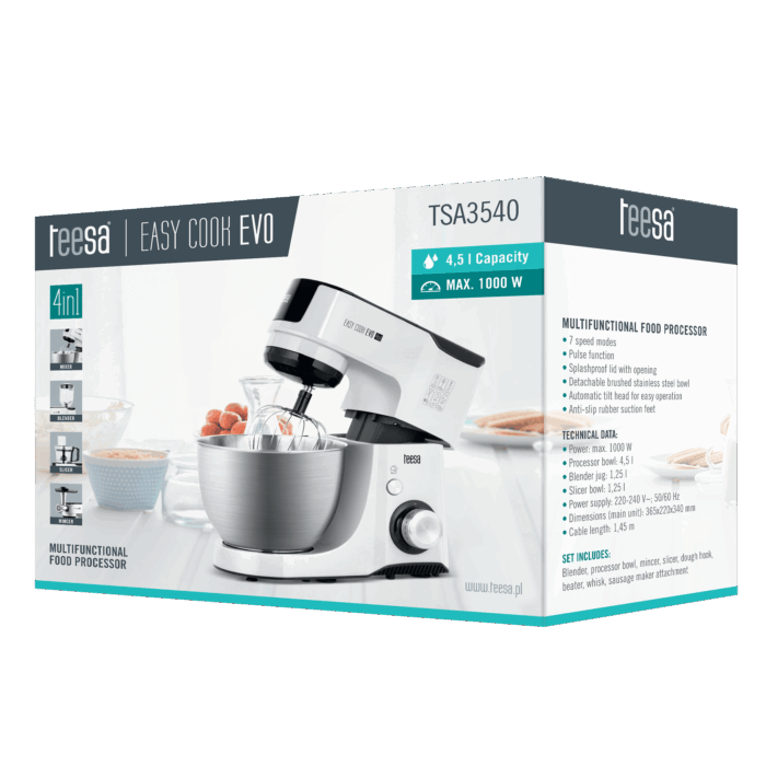 Багатофункціональний кухонний робот EASY COOK EVO 4IN1 Teesa TSA3540 - Зображення 8