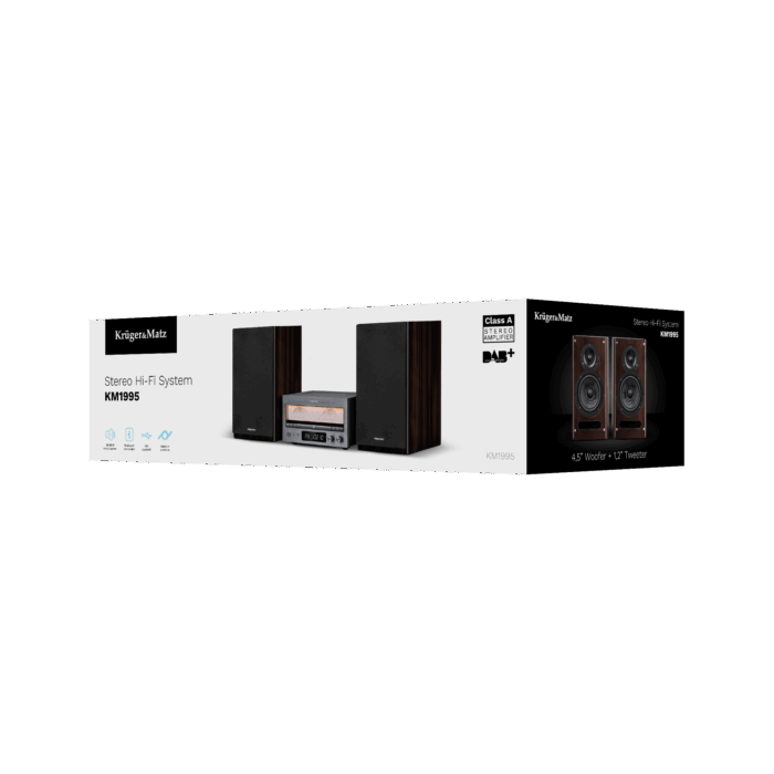 Hi-Fi Krüger&matz KM1995 система (підсилювач класу A, CD, USB, Bluetooth, цифрове радіо DAB+, FM) - Зображення 9