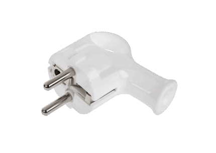 Кутова вилка з EAR та заземленням unischuko біла WT-40 Elgotech URZ3006