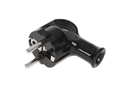 Кутова вилка з EAR та заземленням unischuko чорна WT-40-2 Elgotech URZ3007