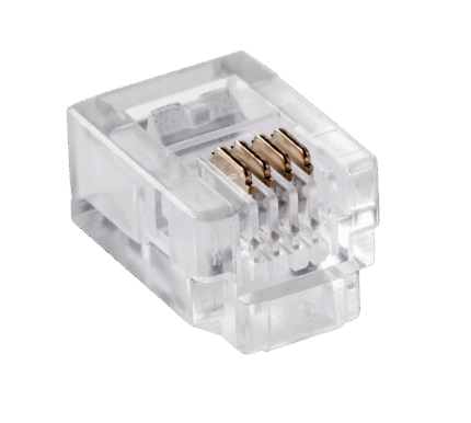 Телефонний штекер RJ11 TEL0002 6P 4C x100 шт.