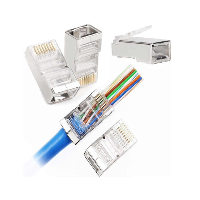 Телефонний штекер. RJ45 TEL0073 8P 8C (дротовий) через CAT.5E екранований - Зображення 2