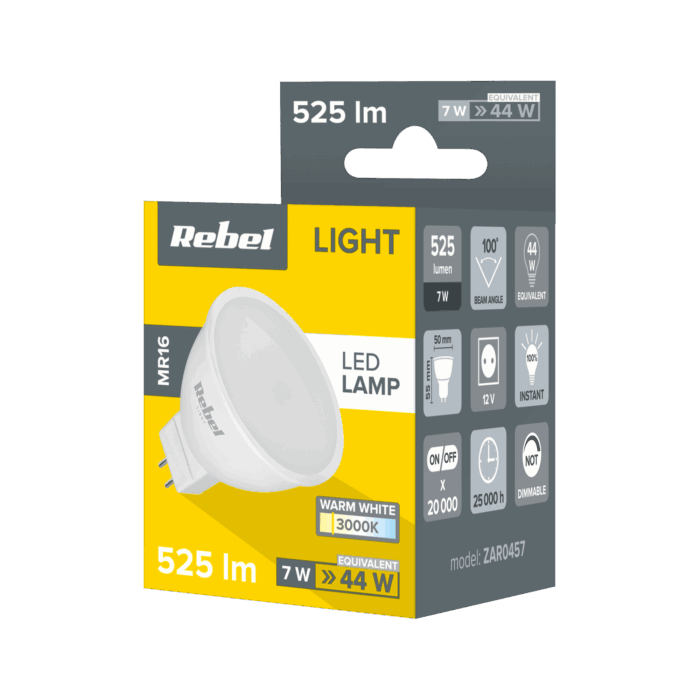 світлодіодна 7W Rebel ZAR0457 MR16 3000K