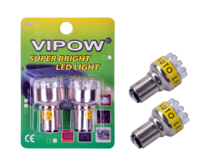 Автомобільна лампочка 12V ZAR0150 S-25-12LED/1157 жовта/блістер-2 шт.