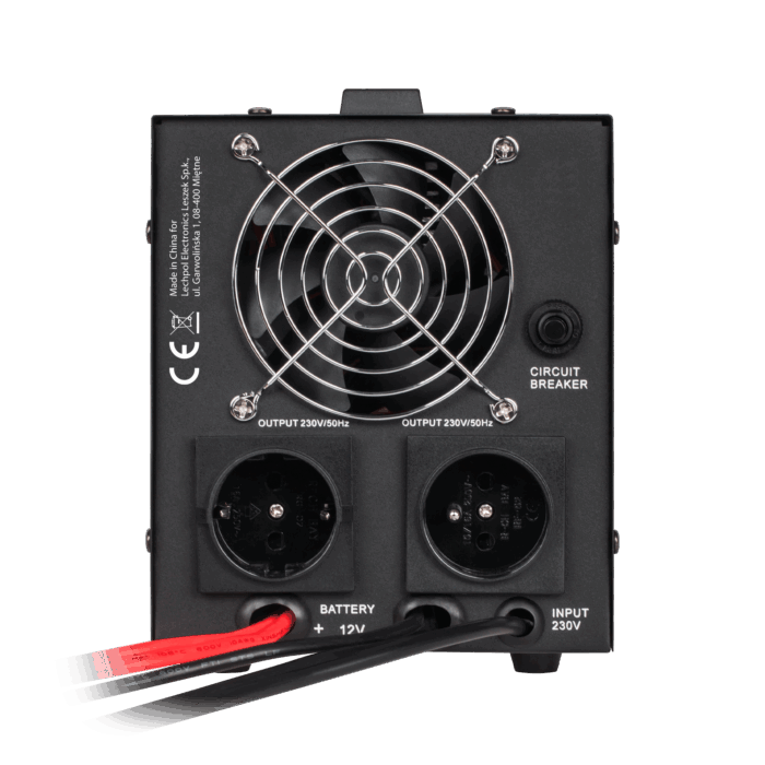 12V 230V 1000VA/700W - чорний