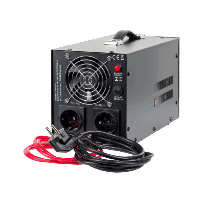 перетворювач чистої синусоїди з функцією зарядки 24V 230V 1500VA/1050W - чорний