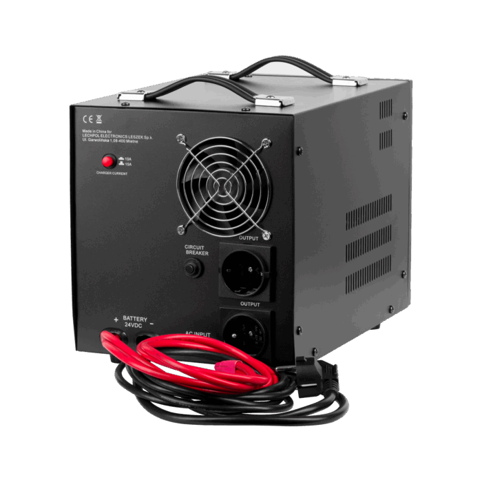 перетворювач чистої синусоїди з функцією зарядки 24V 230V 2600VA/1800W - чорний