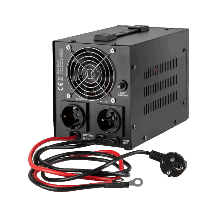 перетворювач чистої синусоїди з функцією заряджання 12V 230V 500VA/300W - чорний