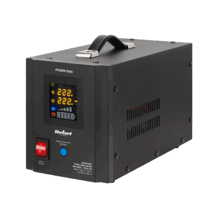 Джерело безперебійного живлення Rebel RB-4003 POWER-1000 - перетворювач чистої синусоїди з функцією зарядки 12V 230V 1000VA/700W