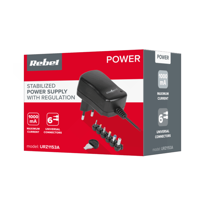 Стабілізований блок живлення Rebel URZ1153A 12V 1000mA - Зображення 5