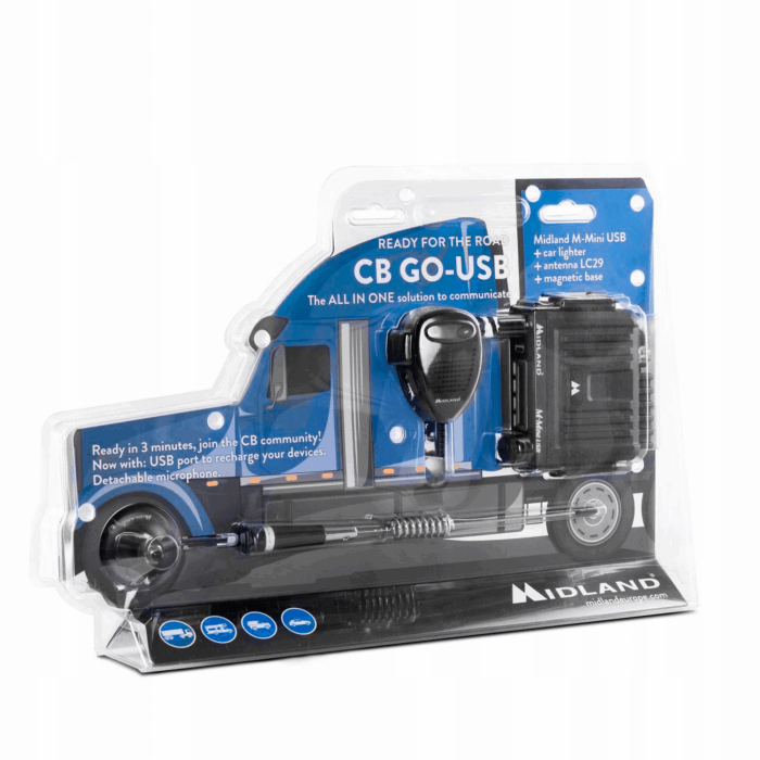 Комплект Midland URZ2300 CB, радіоприймач M-Mini + антена LC29 - Зображення 5