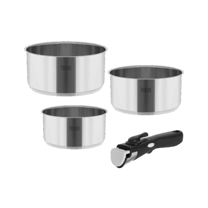 Набір каструль Teesa TSA0148 COOK EXPERT SINGLE з від'ємною ручкою