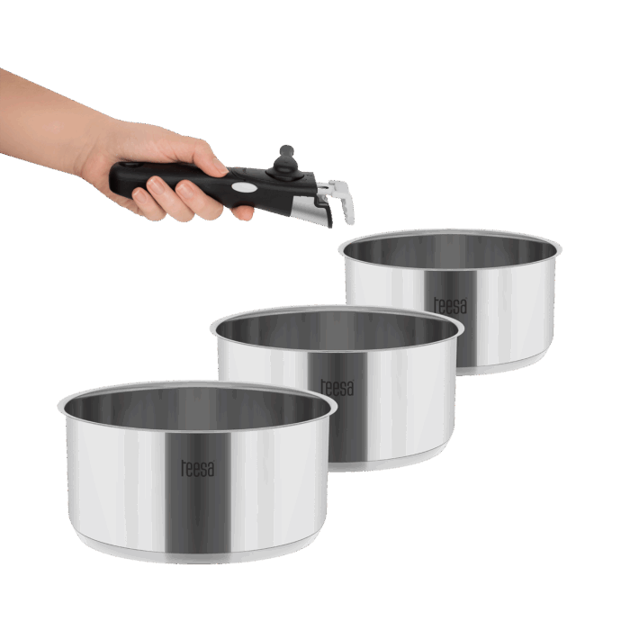 Набір каструль Teesa TSA0148 COOK EXPERT SINGLE з від'ємною ручкою - Зображення 3