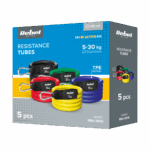 Комплект еспандерів для вправ - Power Tube Set, 5-80 кг, 5 еспандерів, Rebel RBA-3006 ACTIVE - Зображення 8