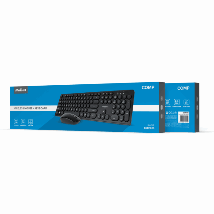 Комплект бездротової клавіатури та миші Rebel KOM1026 WS400 - Зображення 8