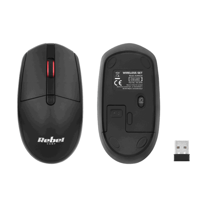 Комплект бездротової клавіатури та миші Rebel KOM1026 WS400 - Зображення 7