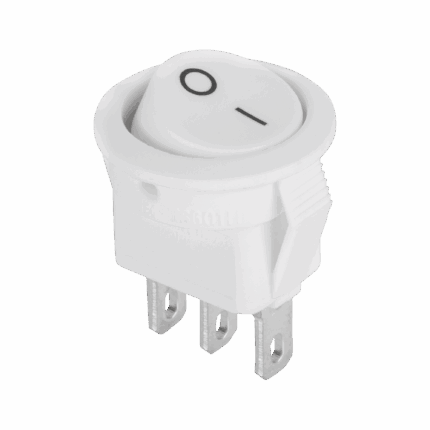 Роз'єм круглого перемикача 3-контактний PRK0139 3A/250V білий