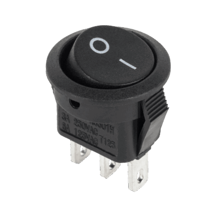 Роз'єм круглого перемикача 3-контактний PRK0123 3A/250V чорний
